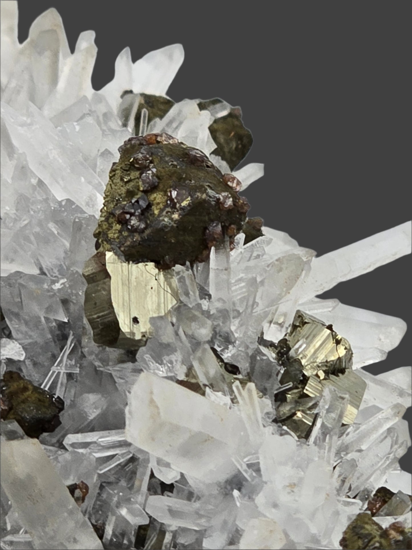 CHALCOPYRITE, PYRITE, SPHALERITE with QUARTZ SMALL CABINET
