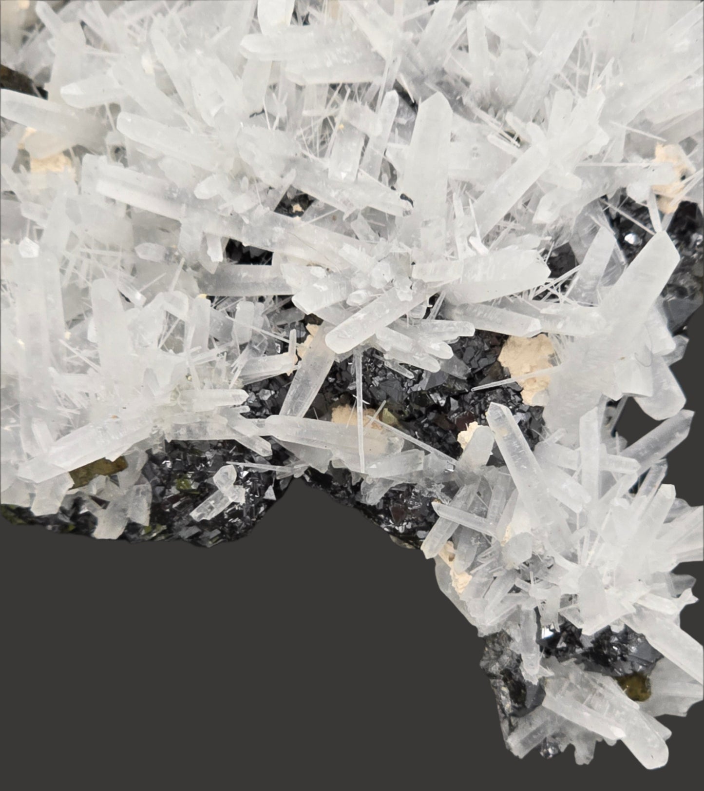 CHALCOPYRITE with QUARTZ and MANGANO CALCITE (small cabinet)