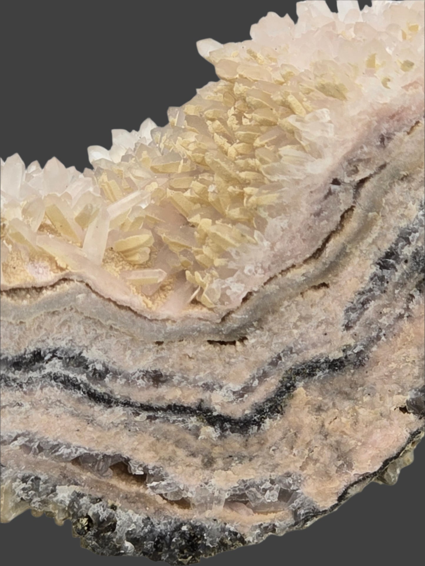 RHODOCHROSITE with QUARTZ and CHALCOPYRITE small cabinet