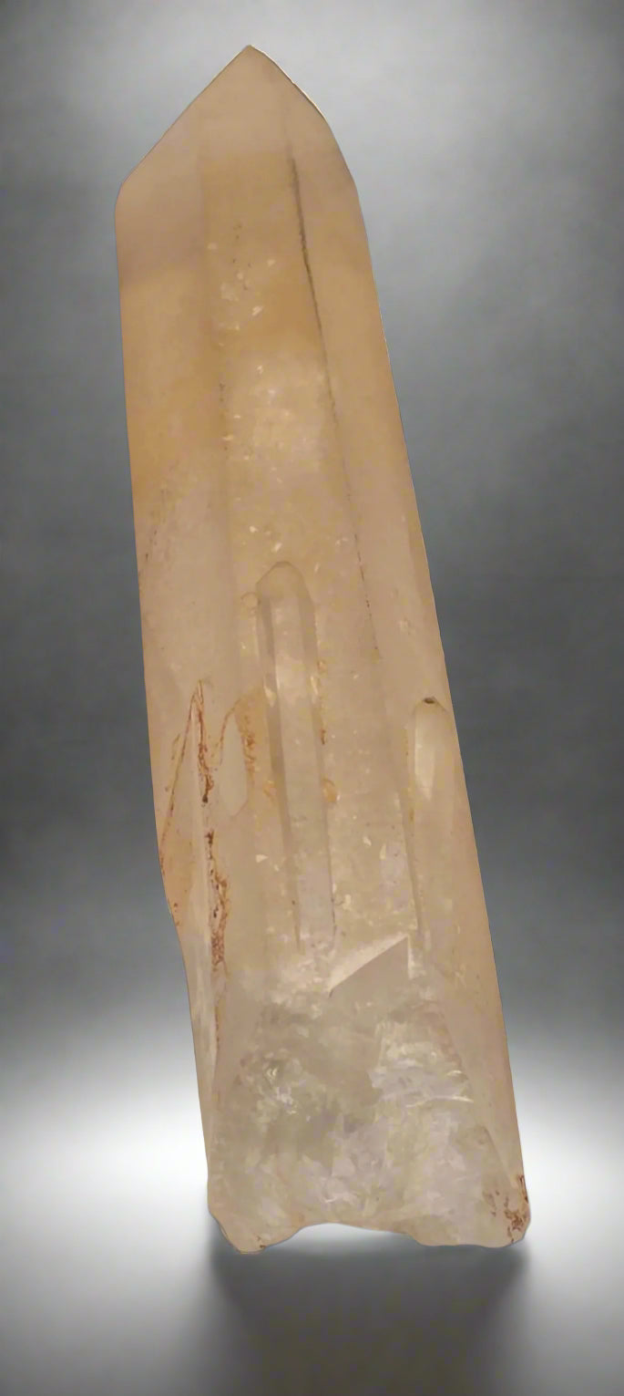 QUARTZ crystal with HEMATITE cabinet