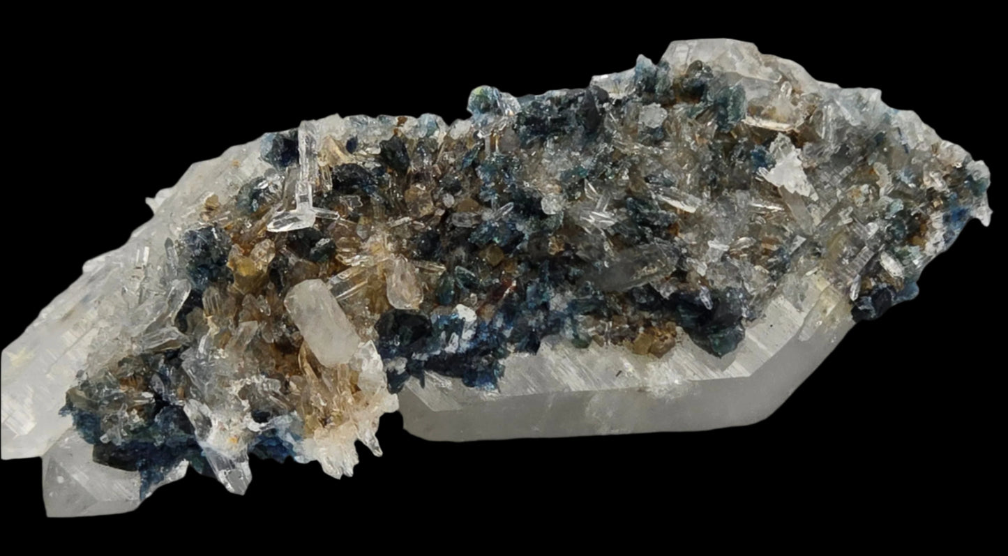 LAZULITE with GORMANITE (EXTREMELY RARE) with QUARTZ and CALCITE