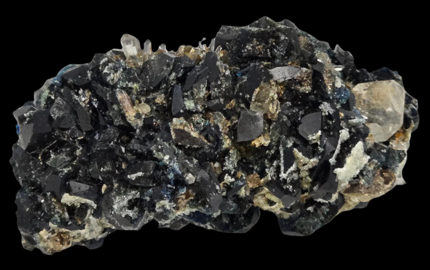 LAZULITE with GORMANITE (EXTREMELY RARE) with QUARTZ and CALCITE