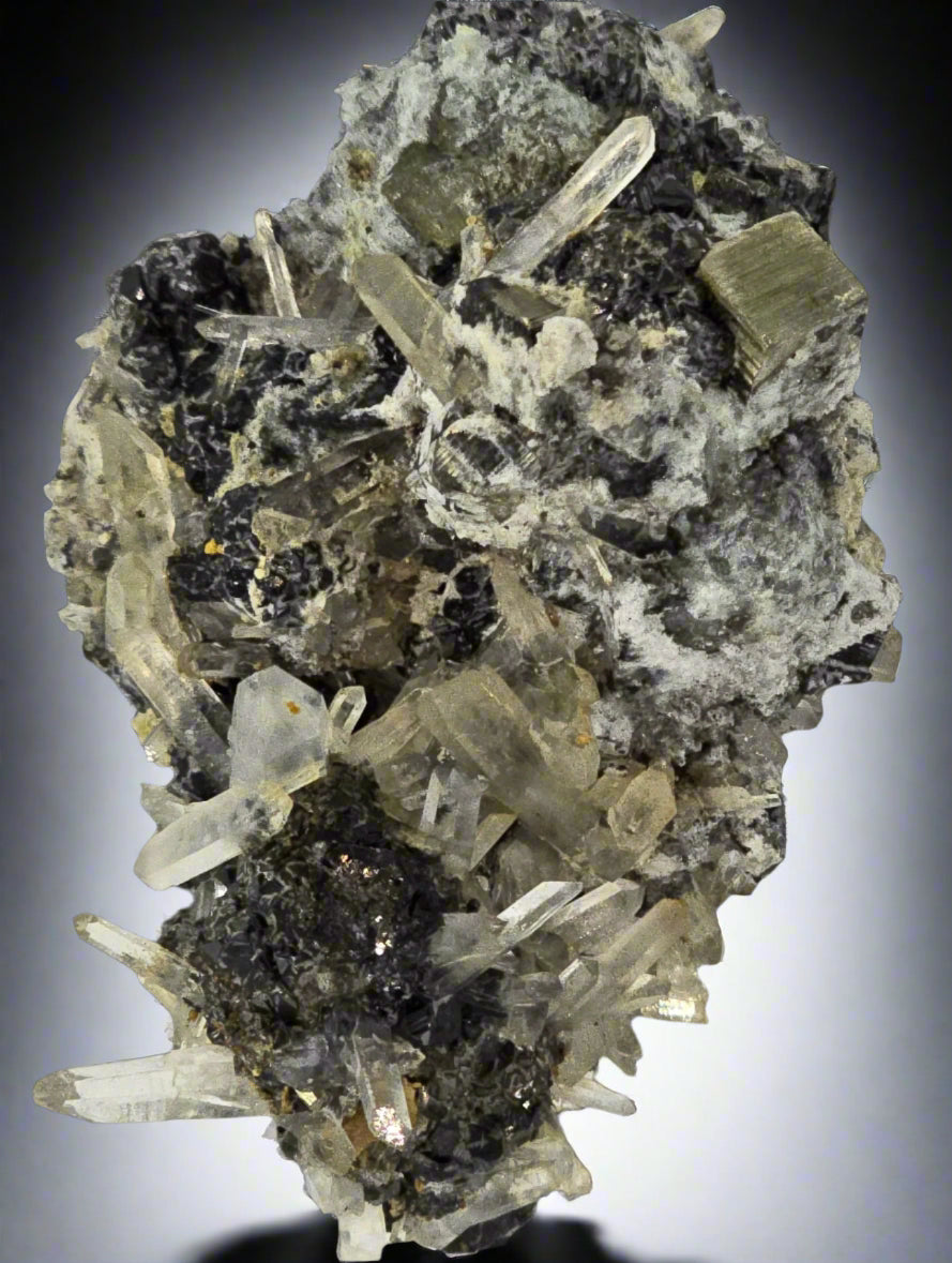 CHALCOPYRITE, PYRITE, QUARTZ (small cabinet)