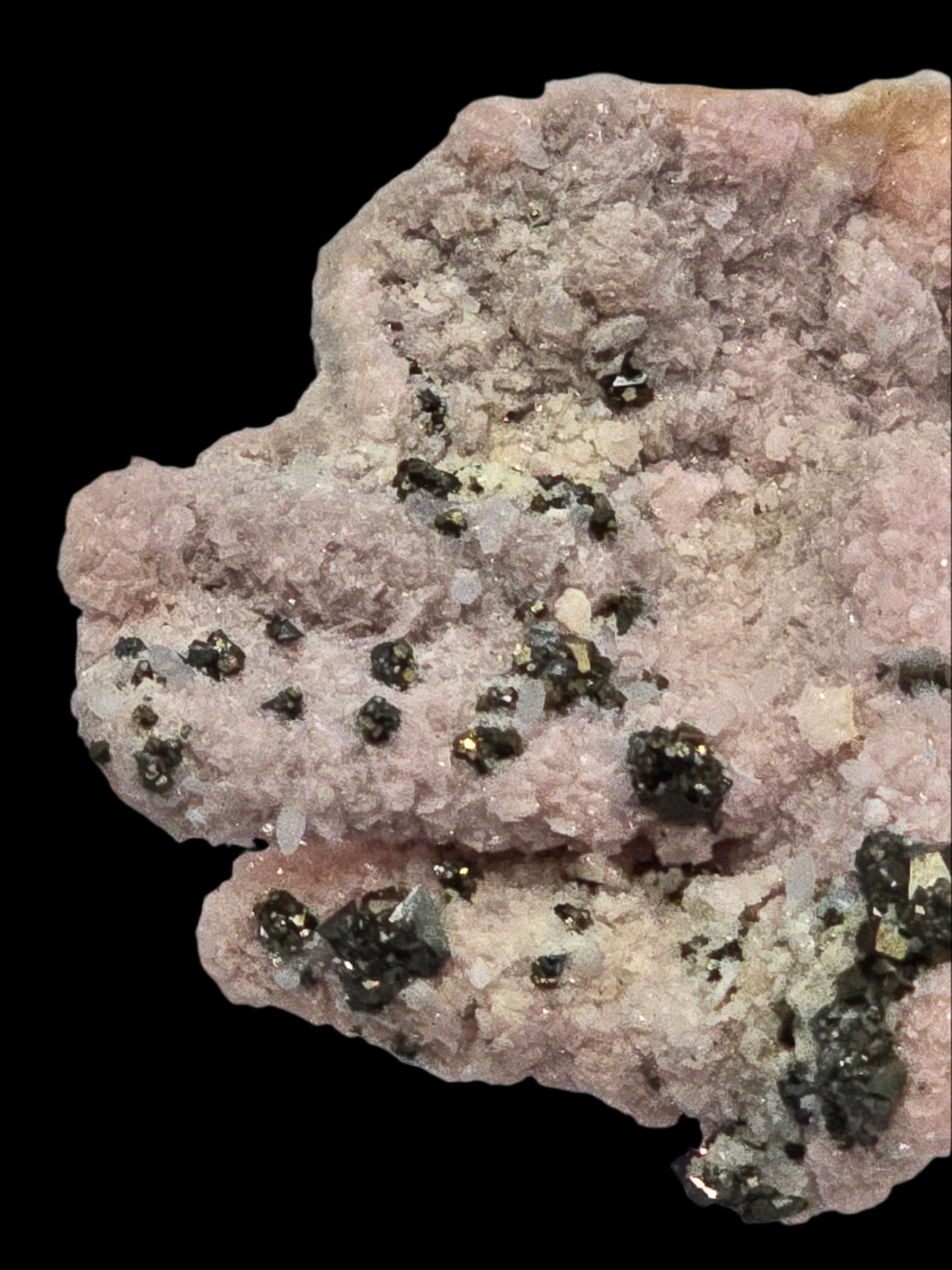 CHALCOPYRITE, RHODOCHROSITE, PYRITE, QUARTZ (Miniature)
