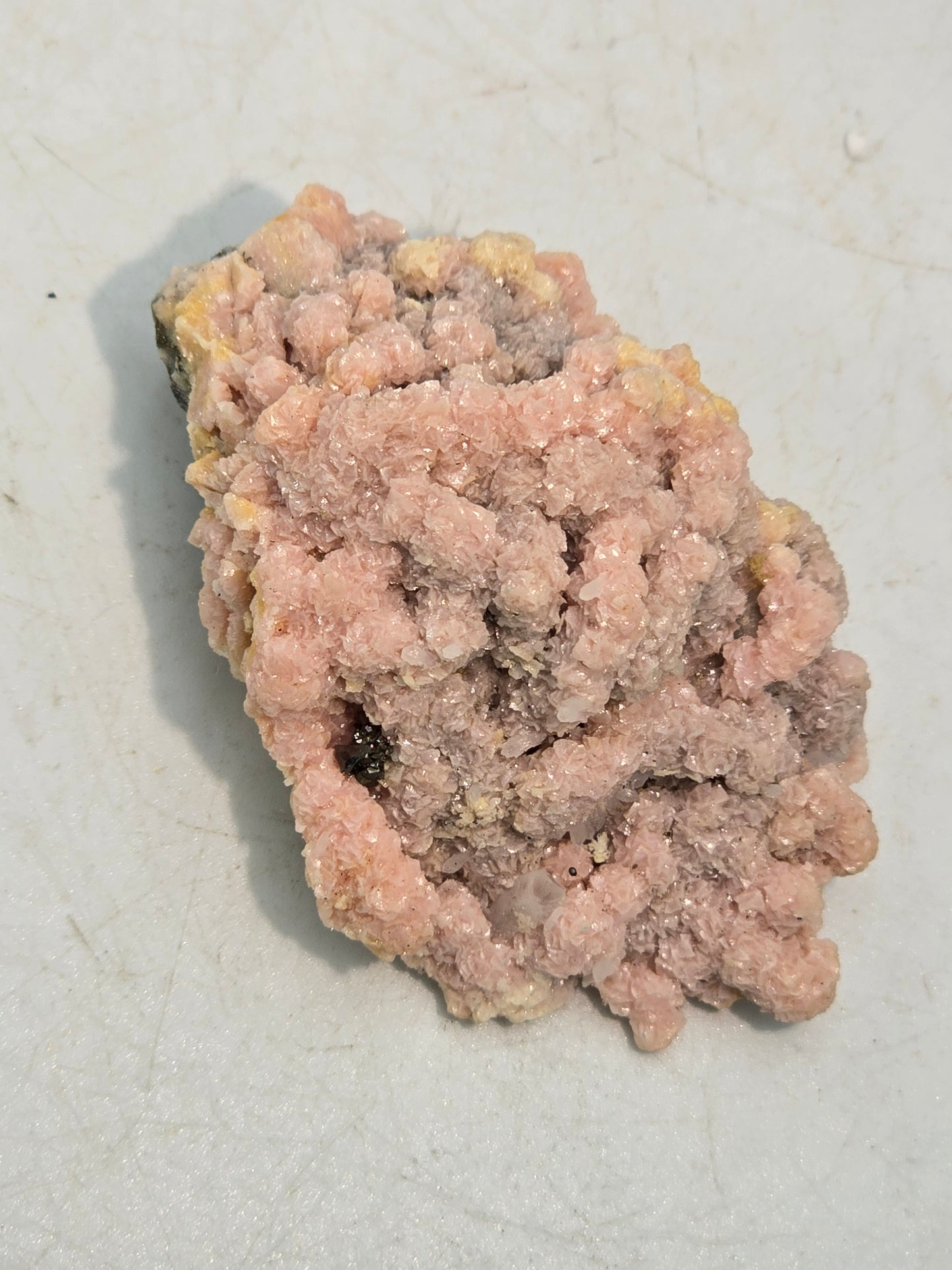 RHODOCHROSITE, CHALCOPYRITE, QUARTZ (small cabinet)