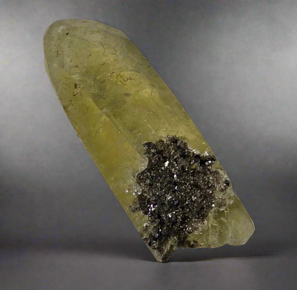 QUARTZ crystal with SPHALERITE (miniature)