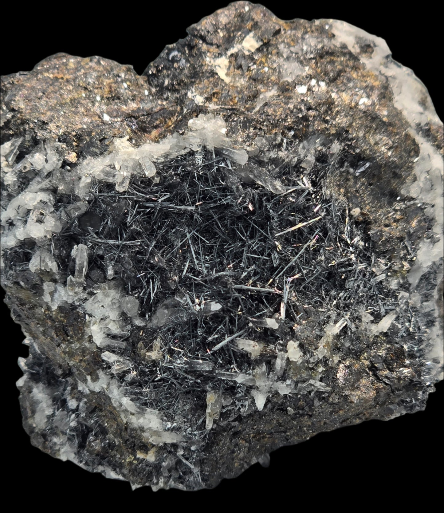 JAMESONITE (small cabinet) domingite, comuccite, pfaffite,axotomous antimony glance