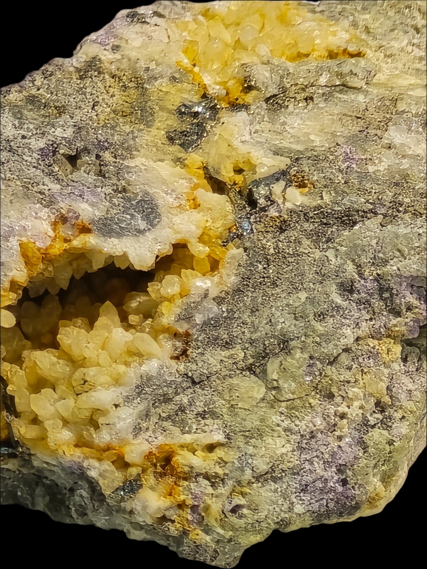 GOLD TELLURIDES on QUARTZ (miniature)
