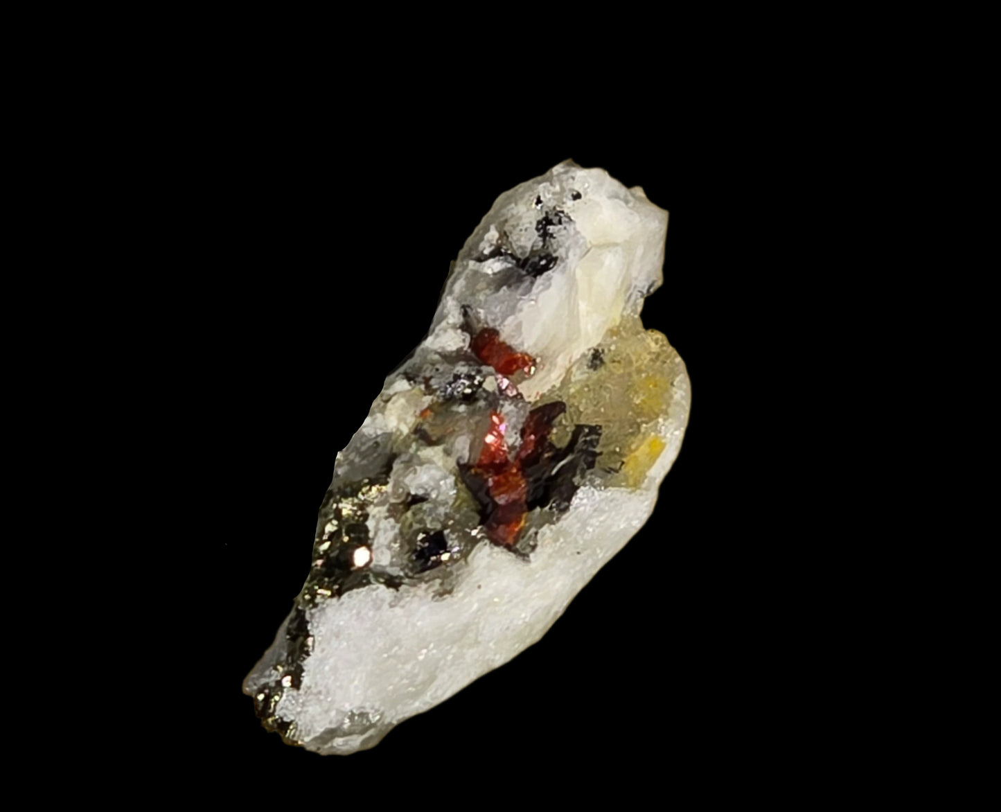REALGAR (AURIPIGMENT) with JORDANITE, covered partially with most likely BINNITE (Tennantite) from the Lengenbach Quarry