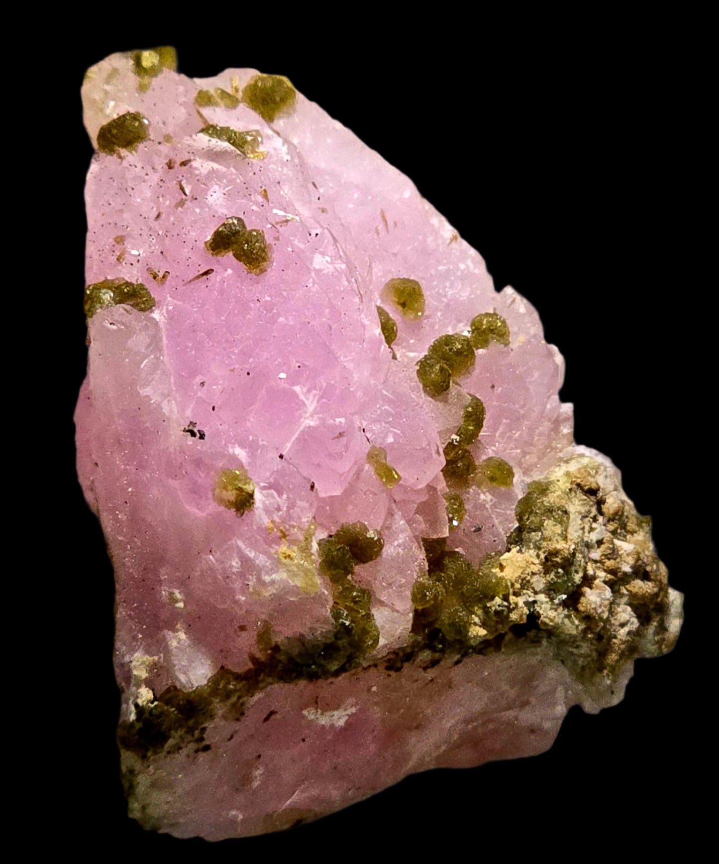 ZANAZZIITE, ROSE QUARTZ, ROSCHERITE (miniature)