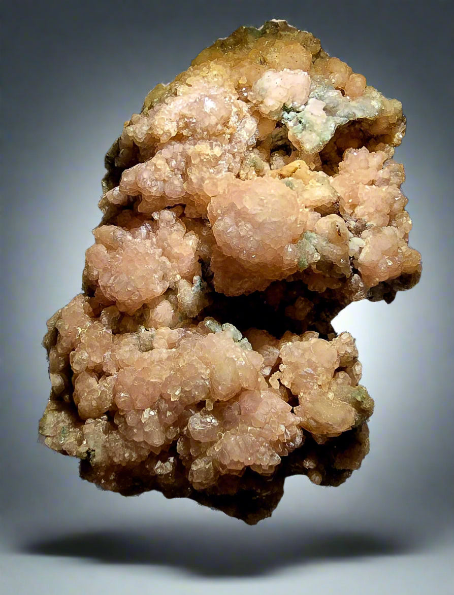 QUARTZ, AMETHYST ROSE WITH A COPPER MINERAL (large cabinet)