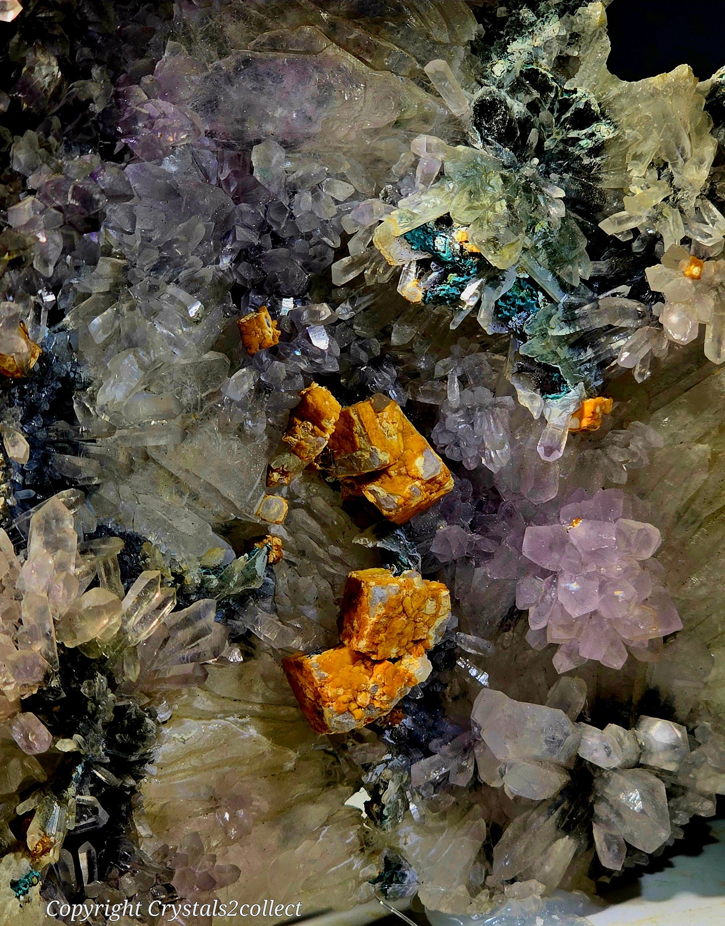AMETHYST, CALCITE, QUARTZ, COPPER MINERALS (cabinet)
