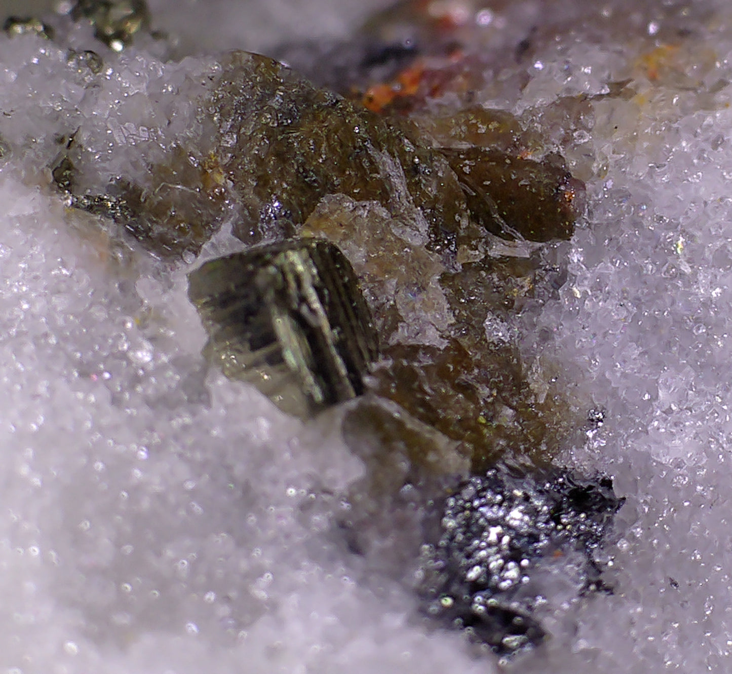 RATHITE, DUFRENOYSITE, REALGAR (miniature)