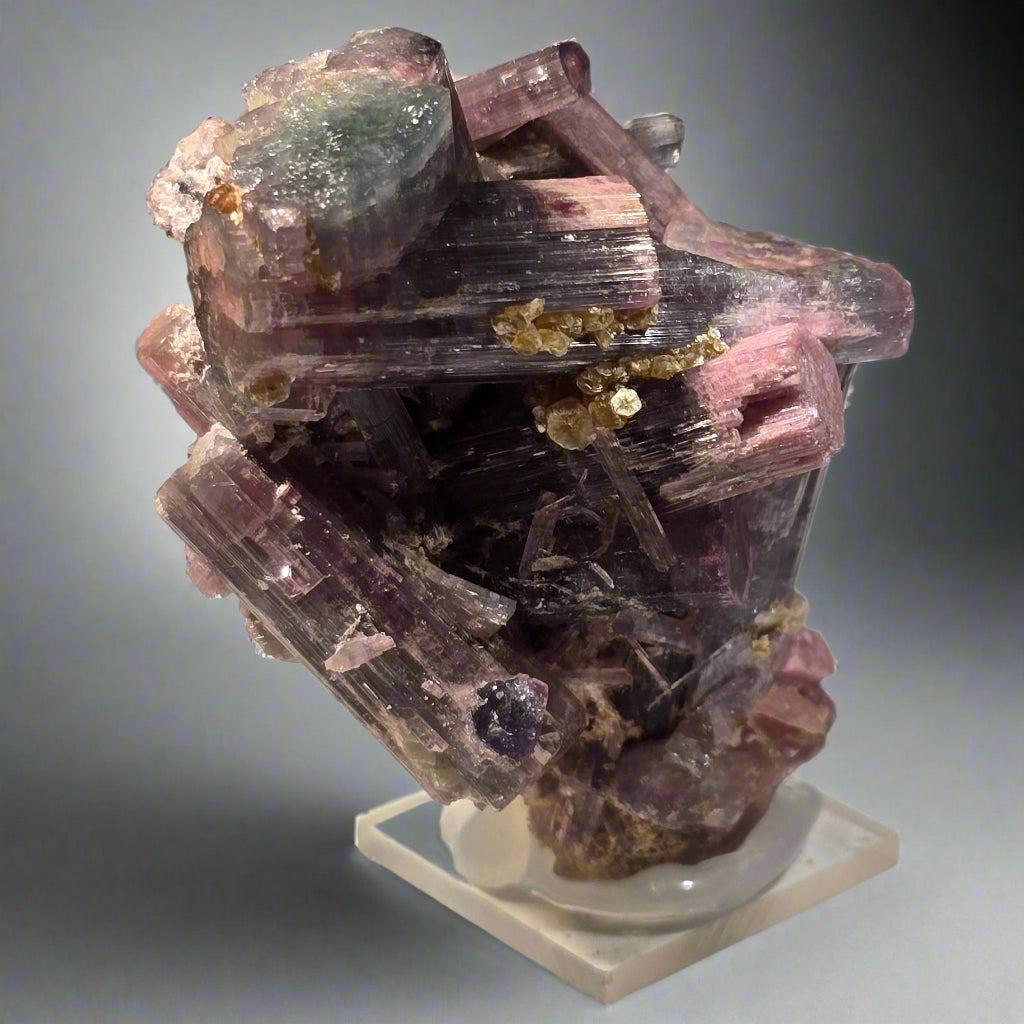 TOURMALINE with MUSCOVITE (bi color) (small cabinet)
