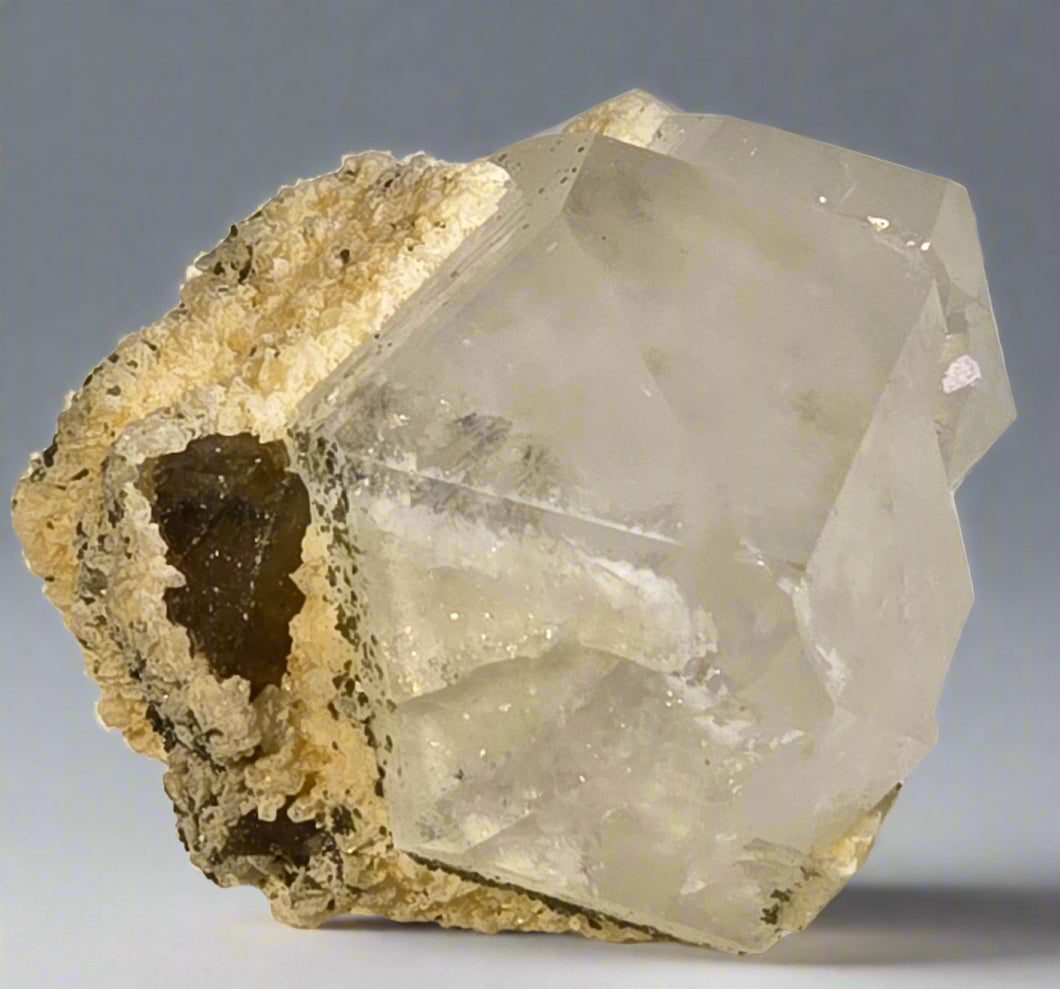 SCHEELITE on QUARTZ (miniature)