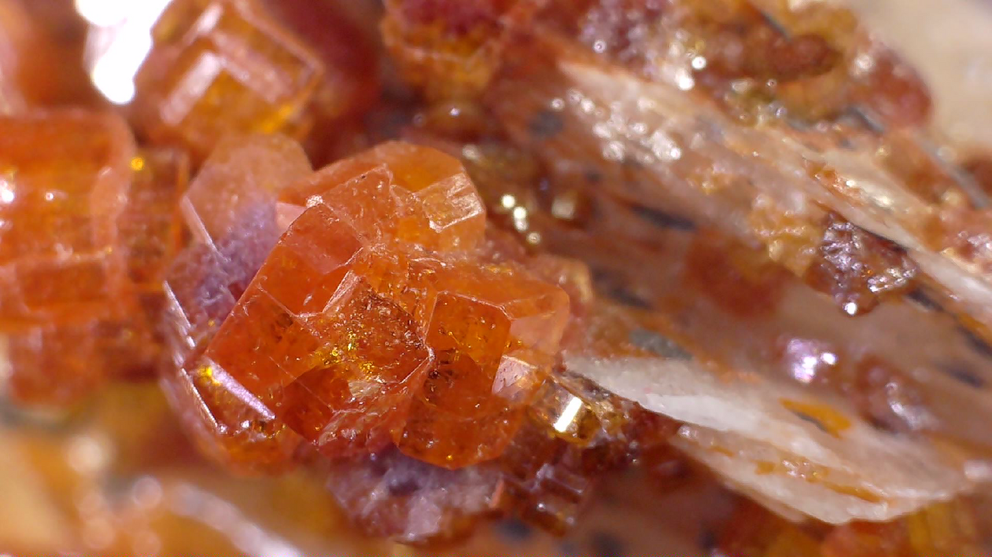 VANADINITE on BARYTE (miniature)