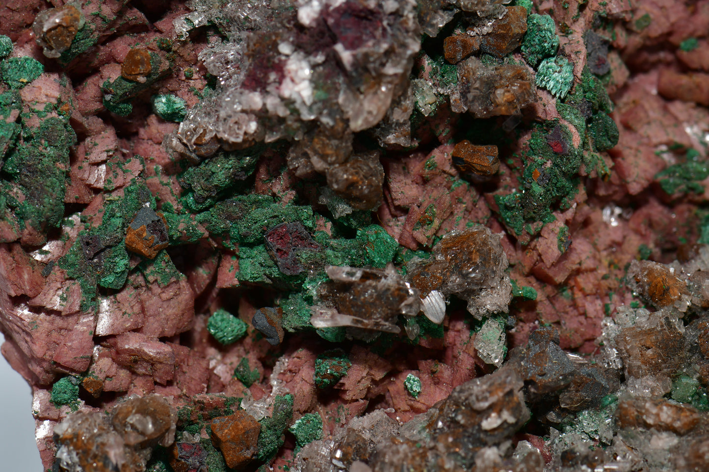 CHALCOPHYLLITE, MALACHITE, CUPRITE LARGE CABINET