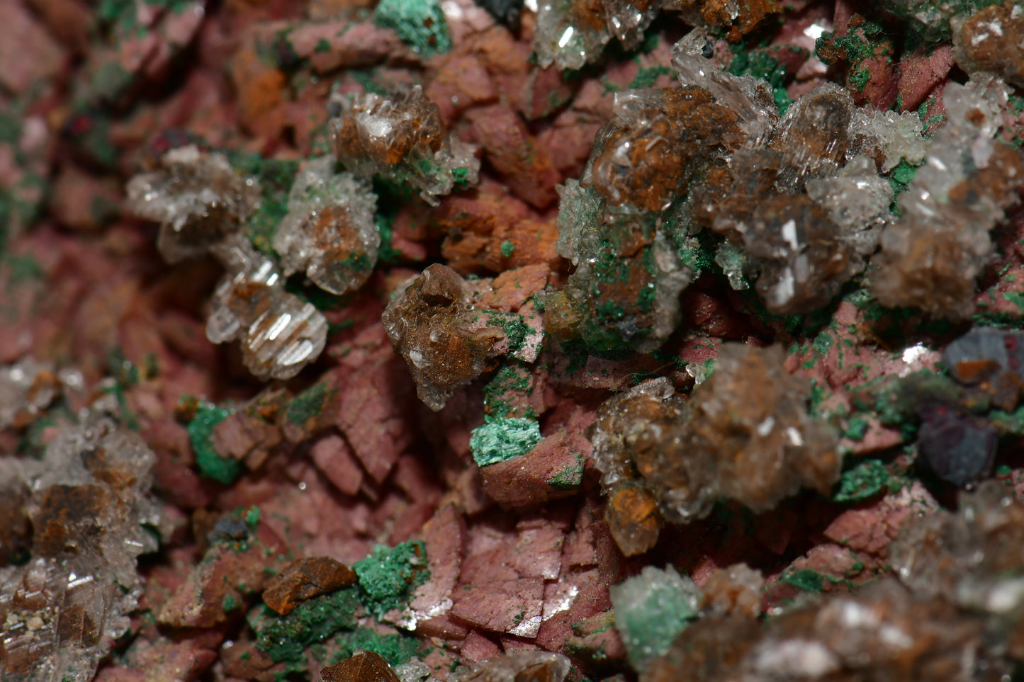 CHALCOPHYLLITE, MALACHITE, CUPRITE LARGE CABINET