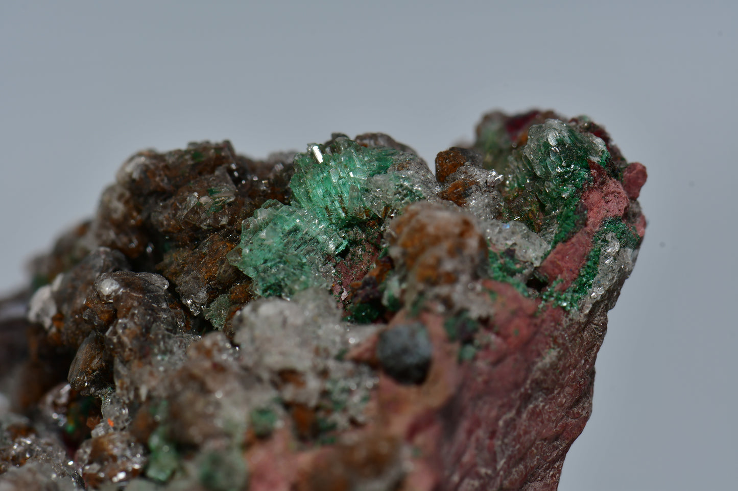 CHALCOPHYLLITE, MALACHITE, CUPRITE LARGE CABINET