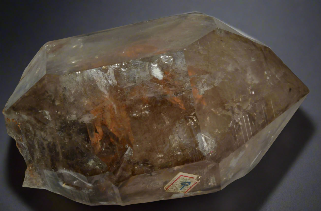 QUARTZ var SMOKEY QUARTZ WITH WATER AND GAS INCLUSIONS, RUTILE INCLUSIONS (large cabinet)