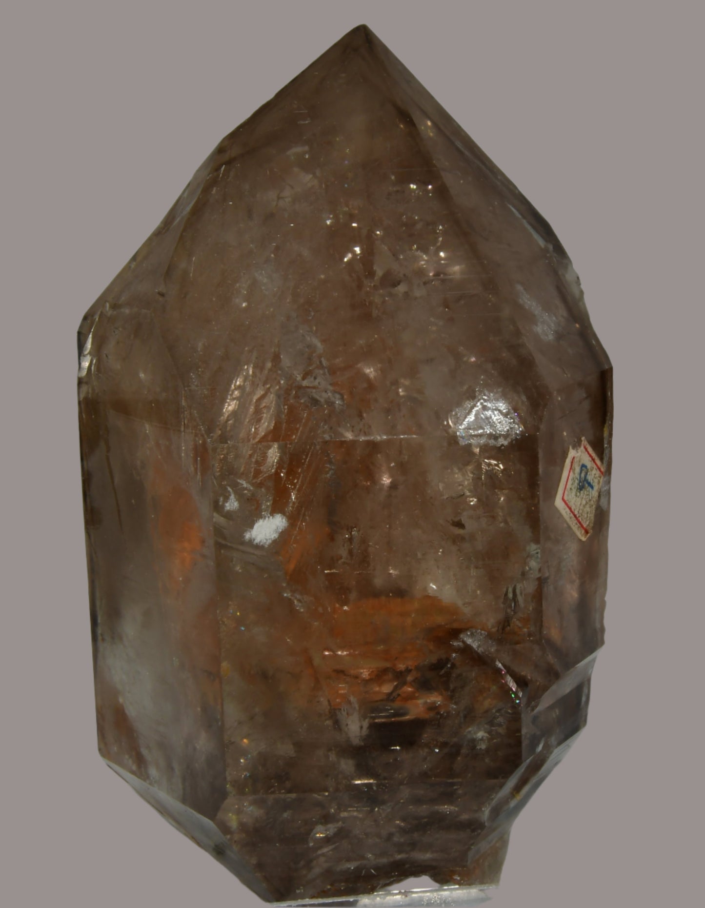 QUARTZ var SMOKEY QUARTZ WITH WATER AND GAS INCLUSIONS, RUTILE INCLUSIONS (large cabinet)