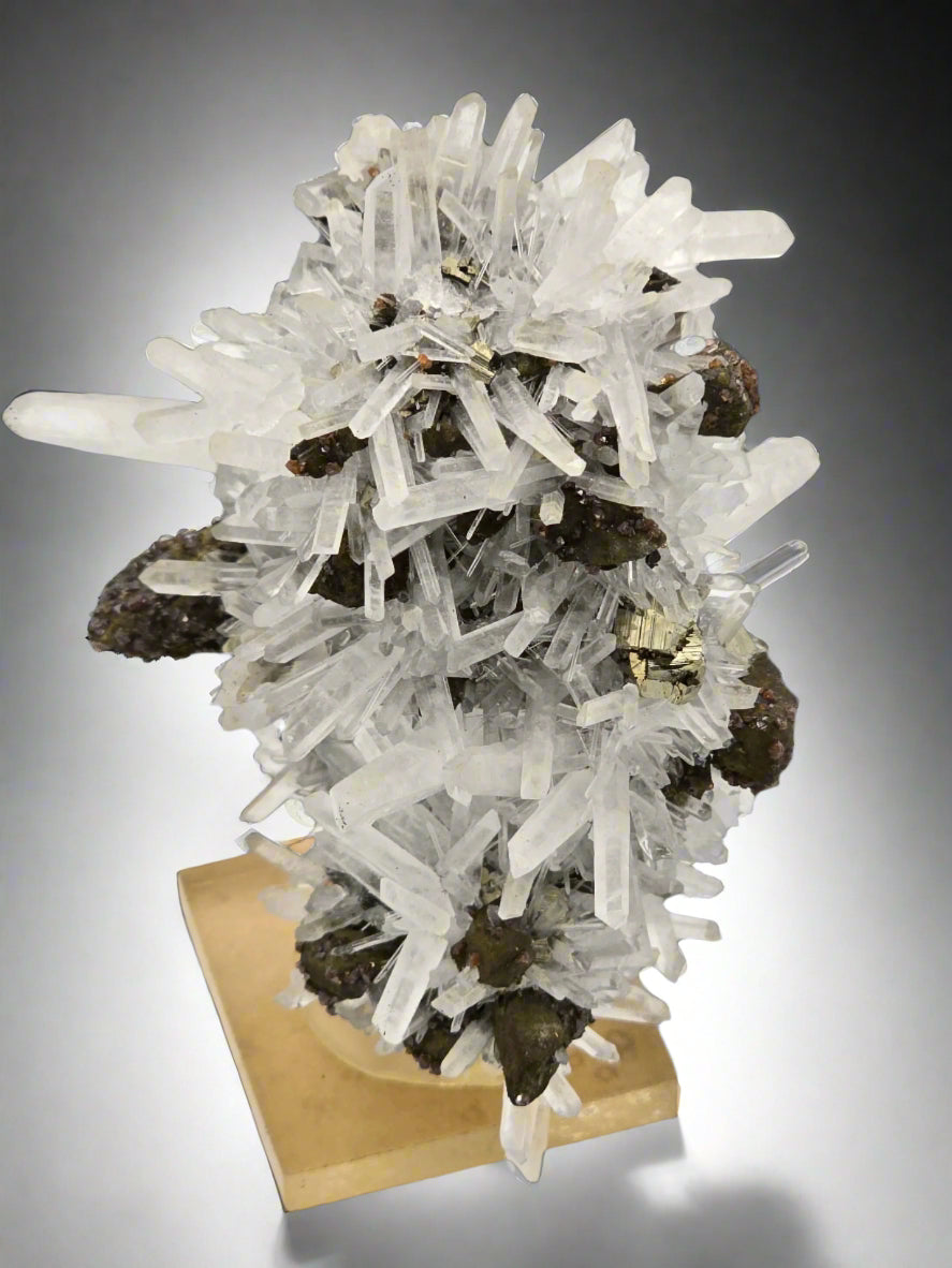 CHALCOPYRITE, PYRITE, SPHALERITE with QUARTZ  SMALL CABINET