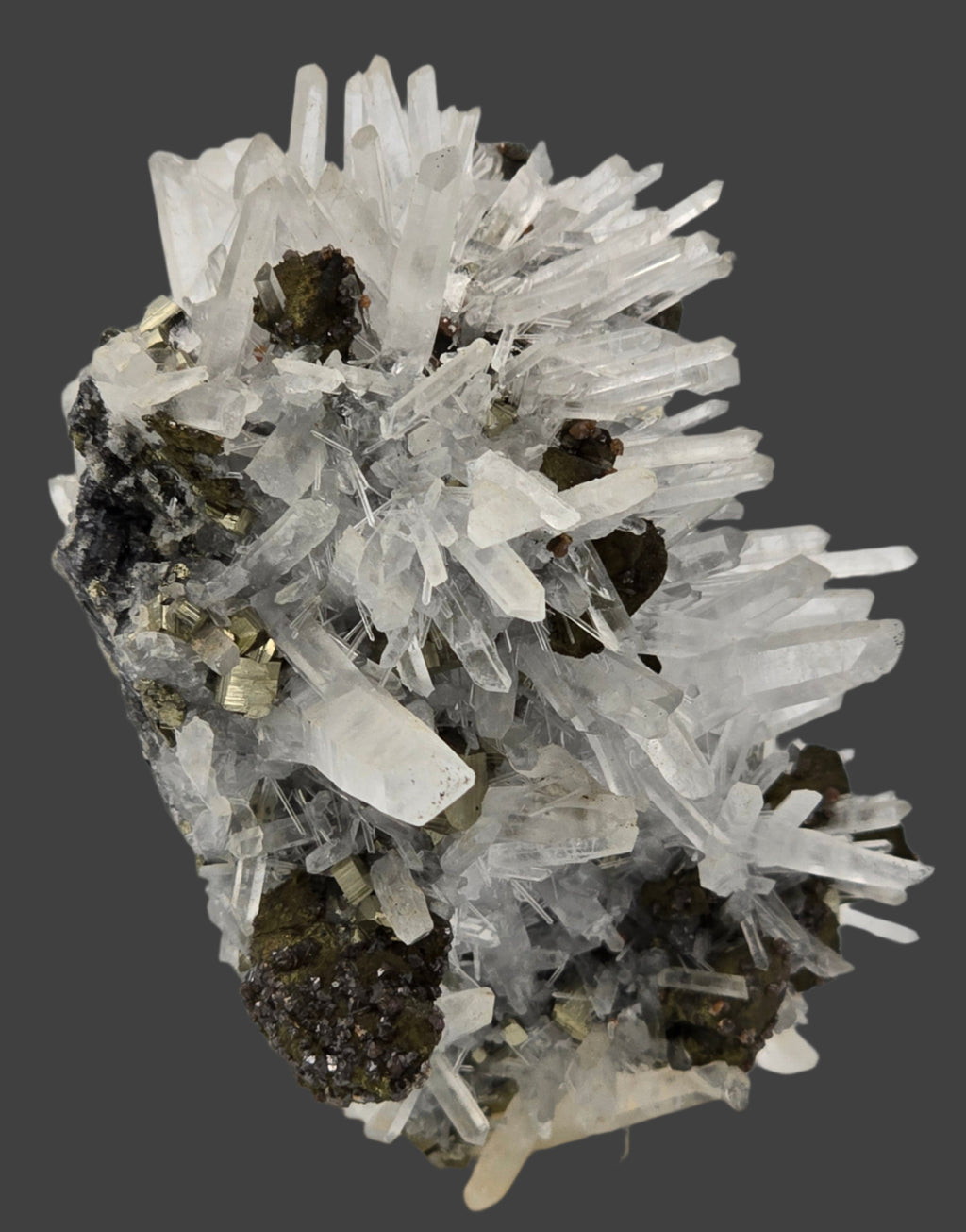 CHALCOPYRITE, PYRITE, SPHALERITE with QUARTZ  SMALL CABINET