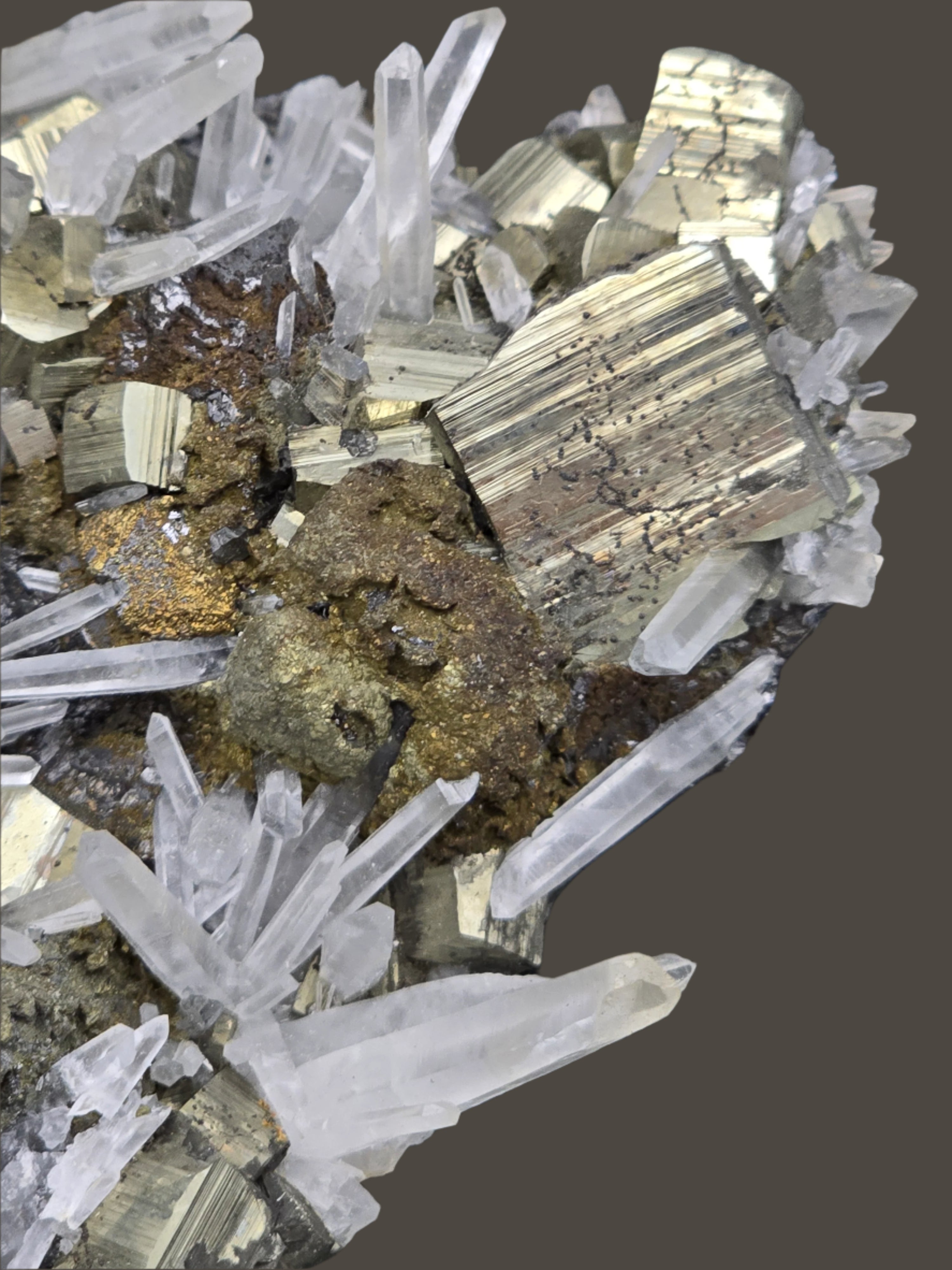 CHALCOPYRITE, PYRITE, SPHALERITE with QUARTZ  (small cabinet)