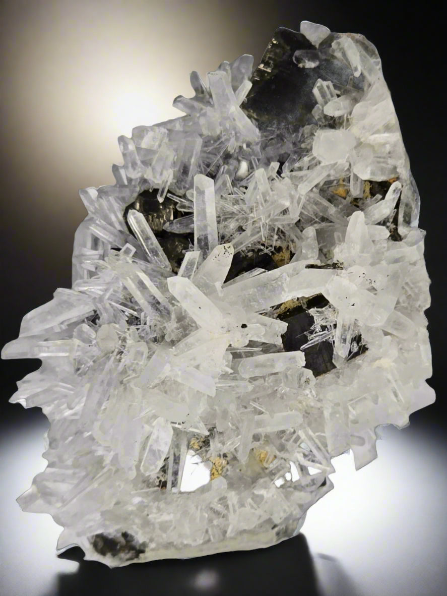 CHALCOPYRITE, PYRITE, SPHALERITE with QUARTZ  (miniature)