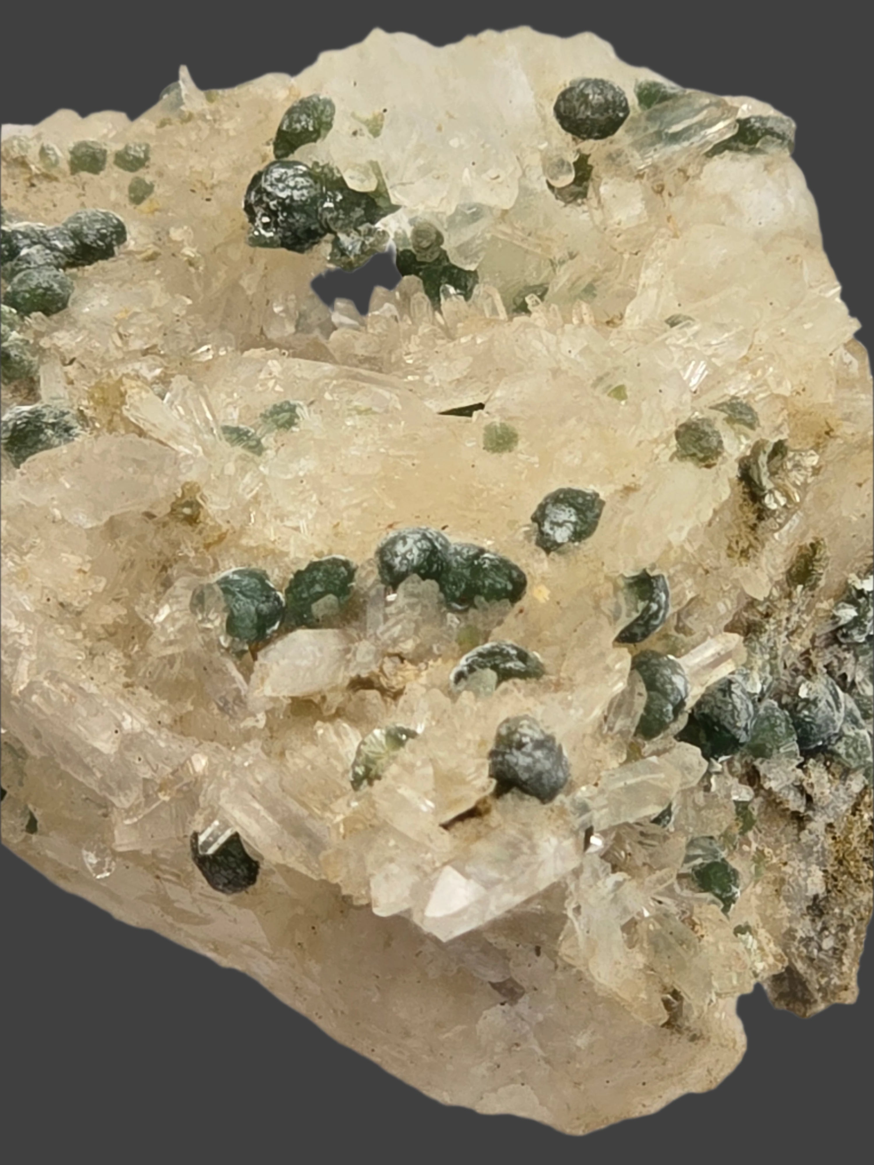 COOKEITE ON QUARTZ  (miniature)