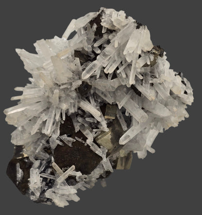 CHALCOPYRITE, PYRITE, MANGANOCALCITE with QUARTZ