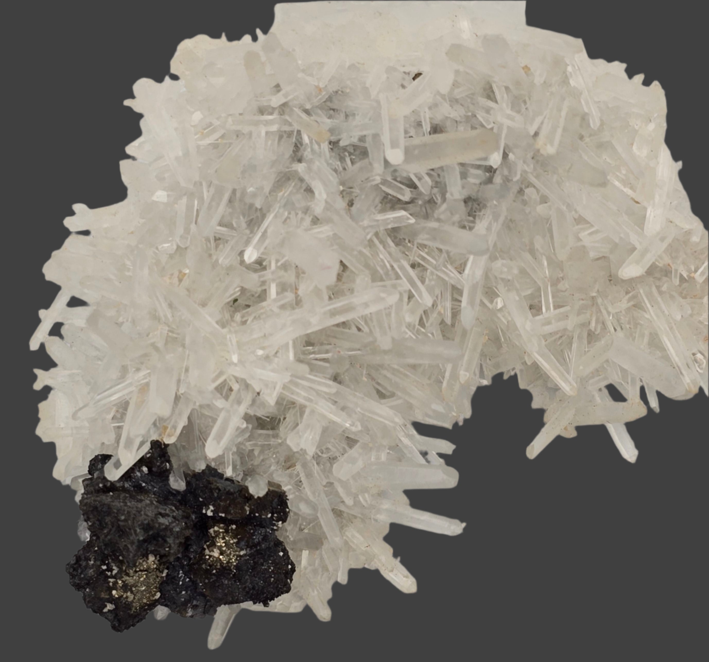 CHALCOPYRITE, QUARTZ   SMALL CABINET