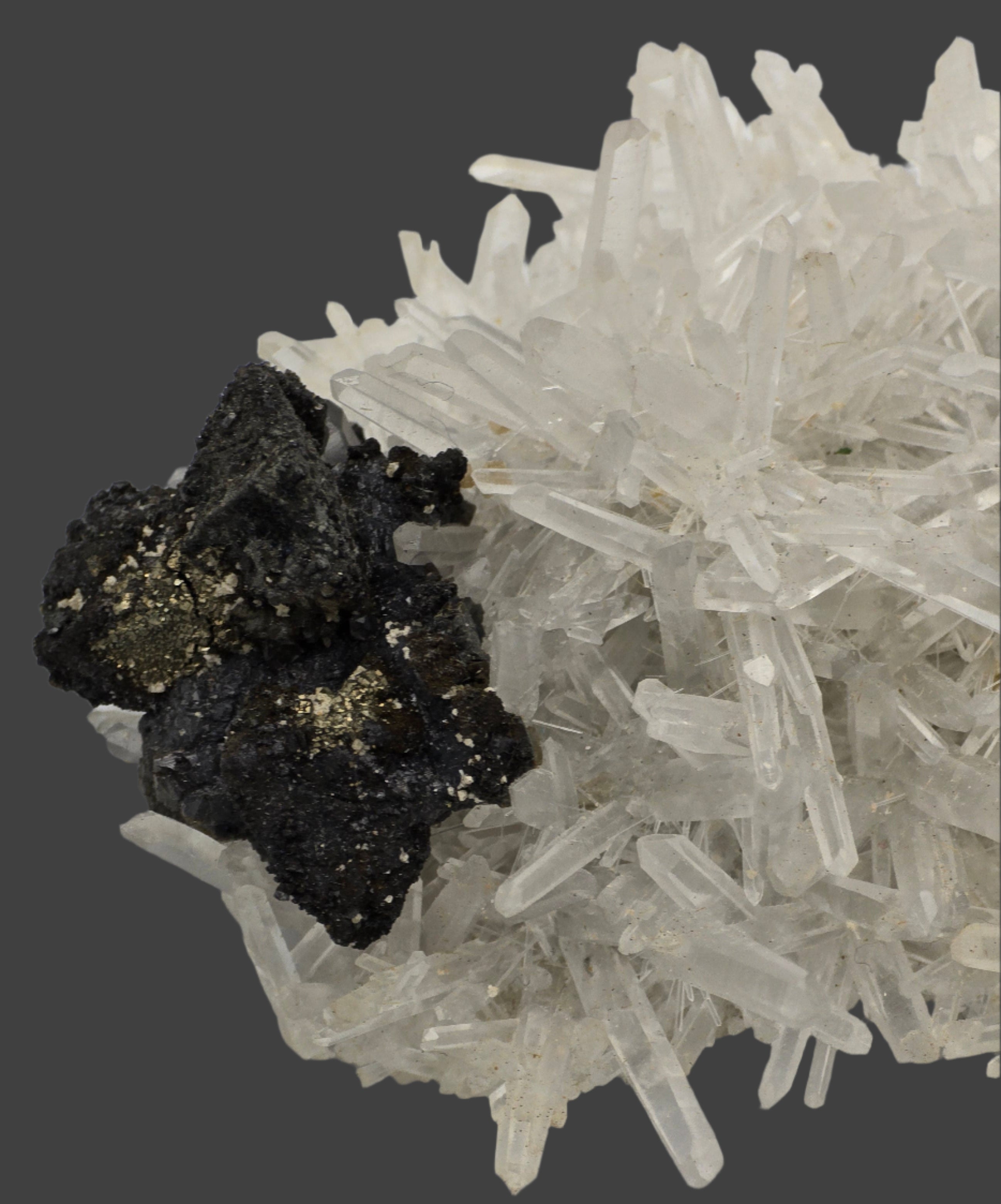 CHALCOPYRITE, QUARTZ   SMALL CABINET