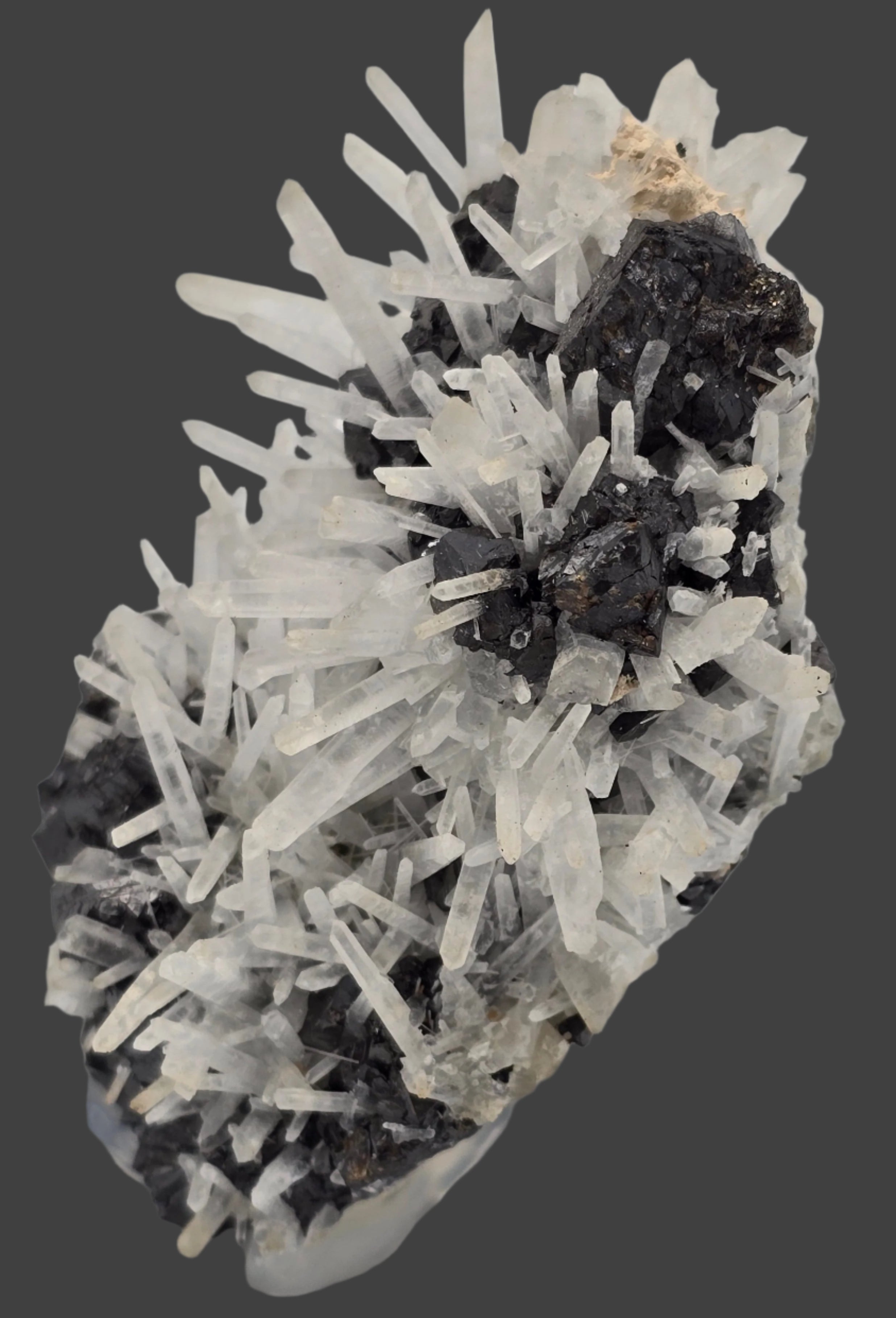SPHALERITE, MANGANO CALCITE with QUARTZ and PYRITE (cabinet)