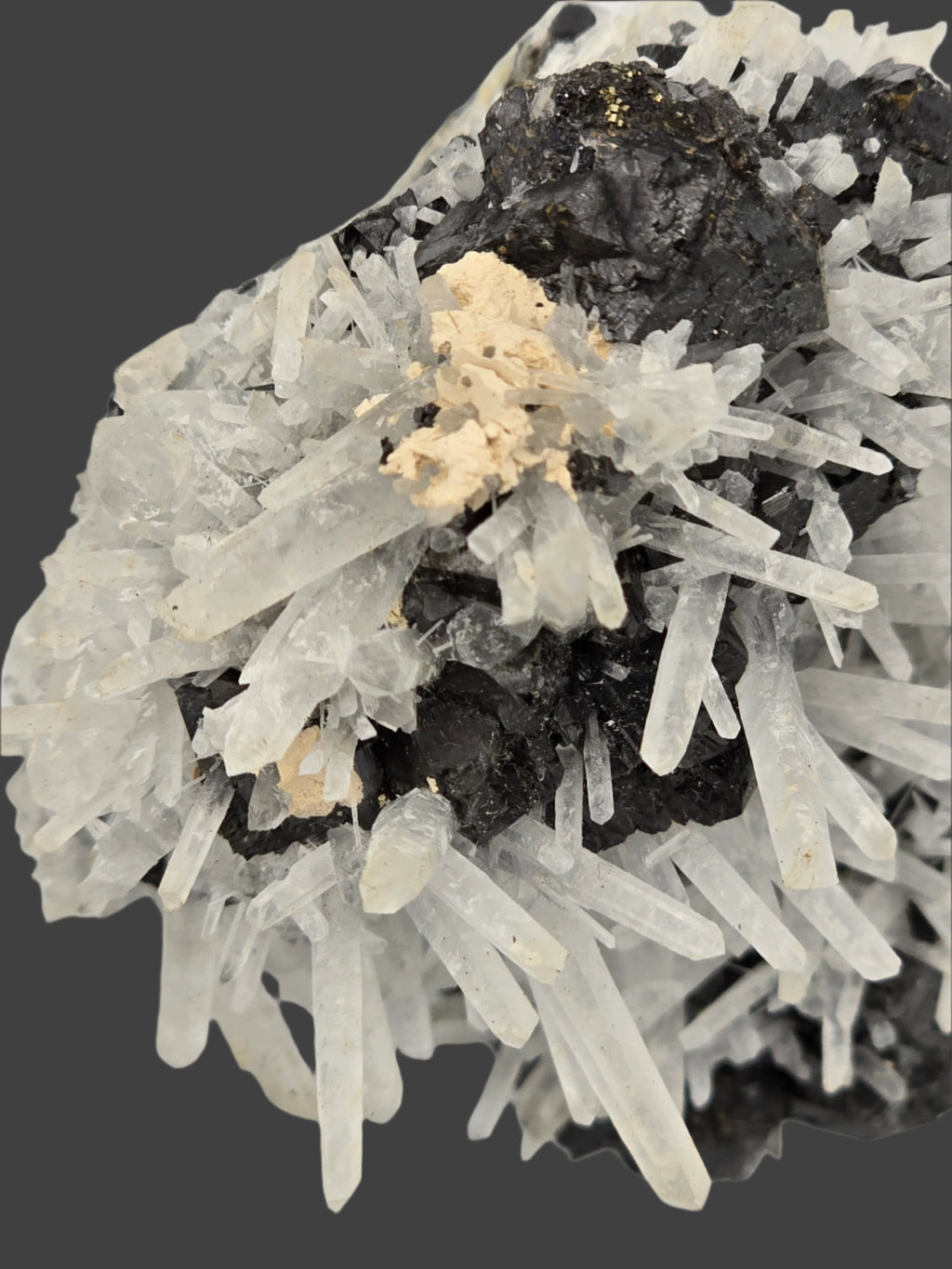 SPHALERITE, MANGANO CALCITE with QUARTZ and PYRITE (cabinet)