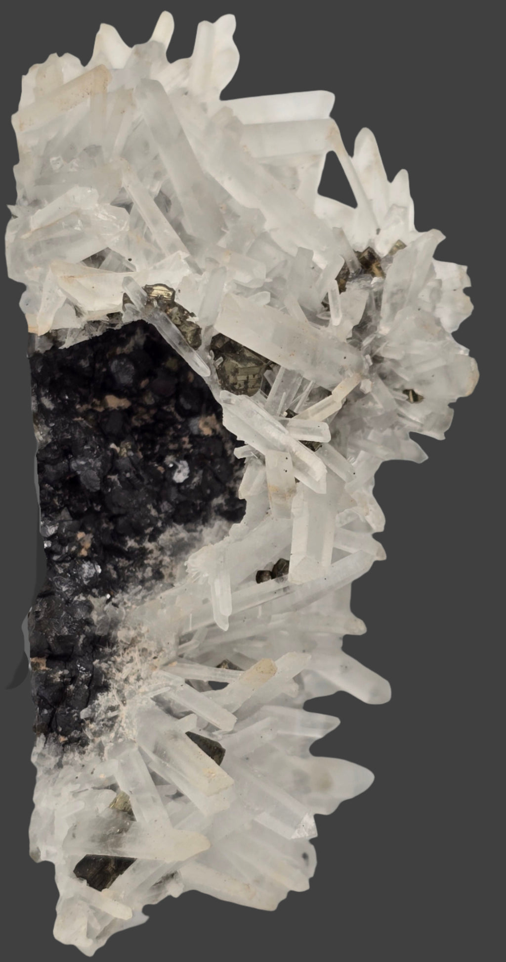 QUARTZ with SPHALERITE, CHALCOPYRITE, PYRITE and MANGANOCALCITE large cabinet