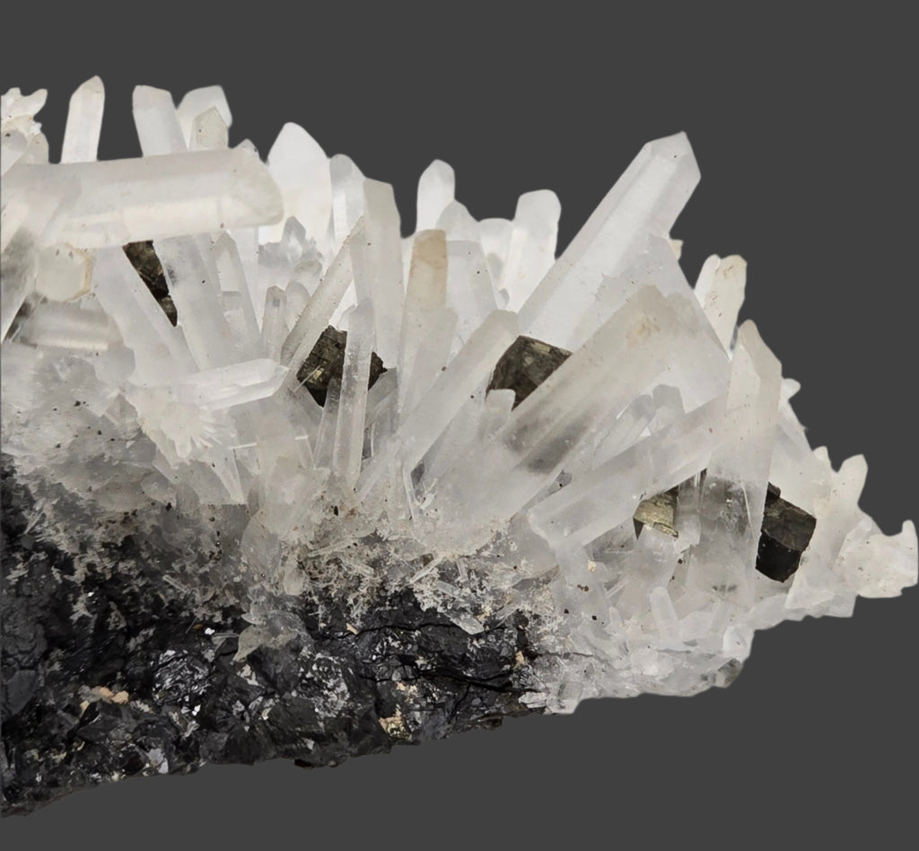 QUARTZ with SPHALERITE, CHALCOPYRITE, PYRITE and MANGANOCALCITE large cabinet