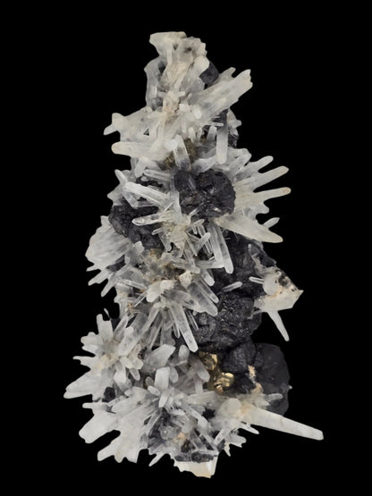 QUARTZ with SPHALERITE, CHALCOPYRITE, PYRITE and MANGANOCALCITE