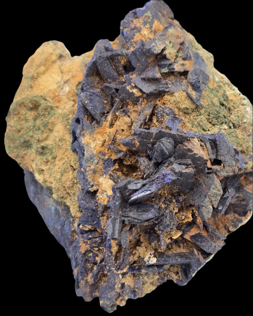 Azurite mineral specimen with deep blue crystals on matrix, classic locality specimen for collectors