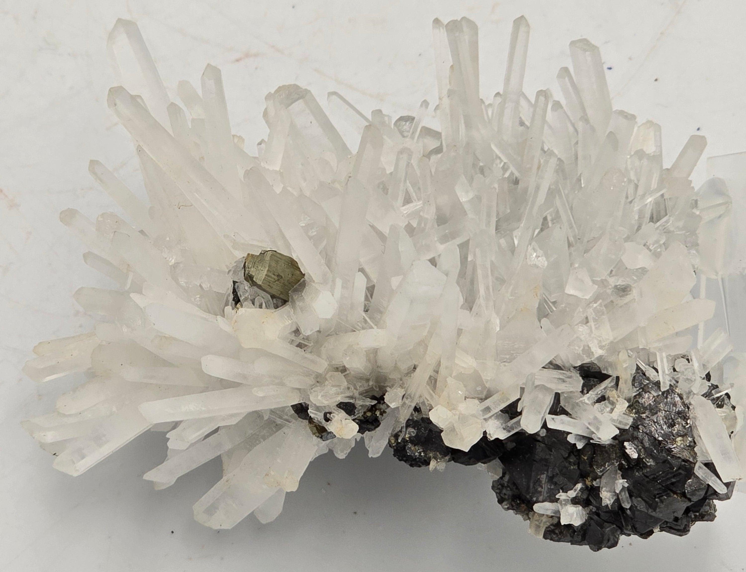 QUARTZ,  SPHALERITE AND PYRITE (cabinet)