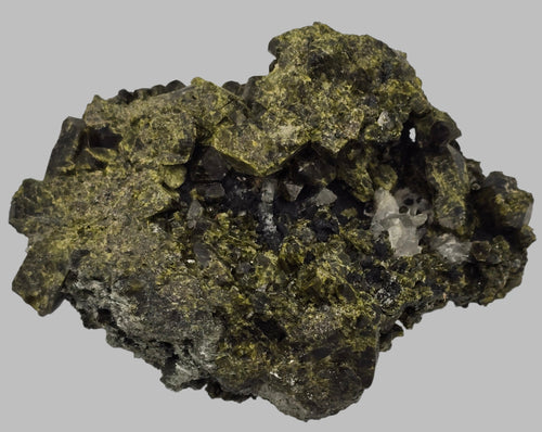 ACTINOLITE VARIETY URALITE (AFTER DIOPSIDE), QUARTZ (small cabinet)