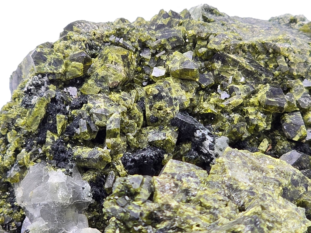 ACTINOLITE VARIETY URALITE (AFTER DIOPSIDE), QUARTZ (small cabinet)