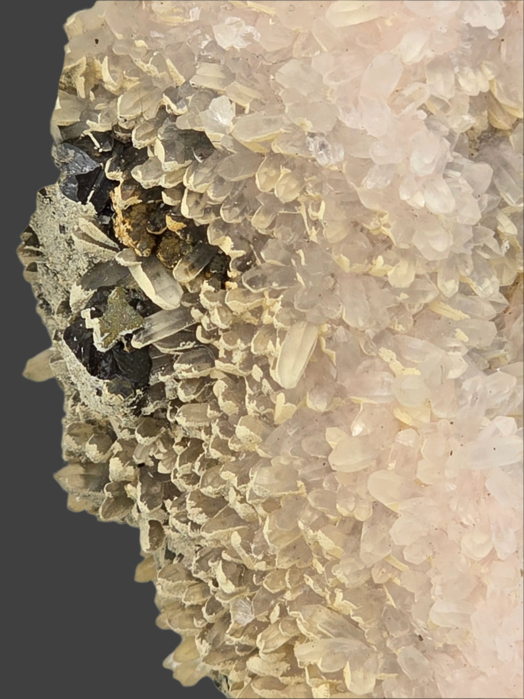 RHODOCHROSITE with QUARTZ and CHALCOPYRITE small cabinet