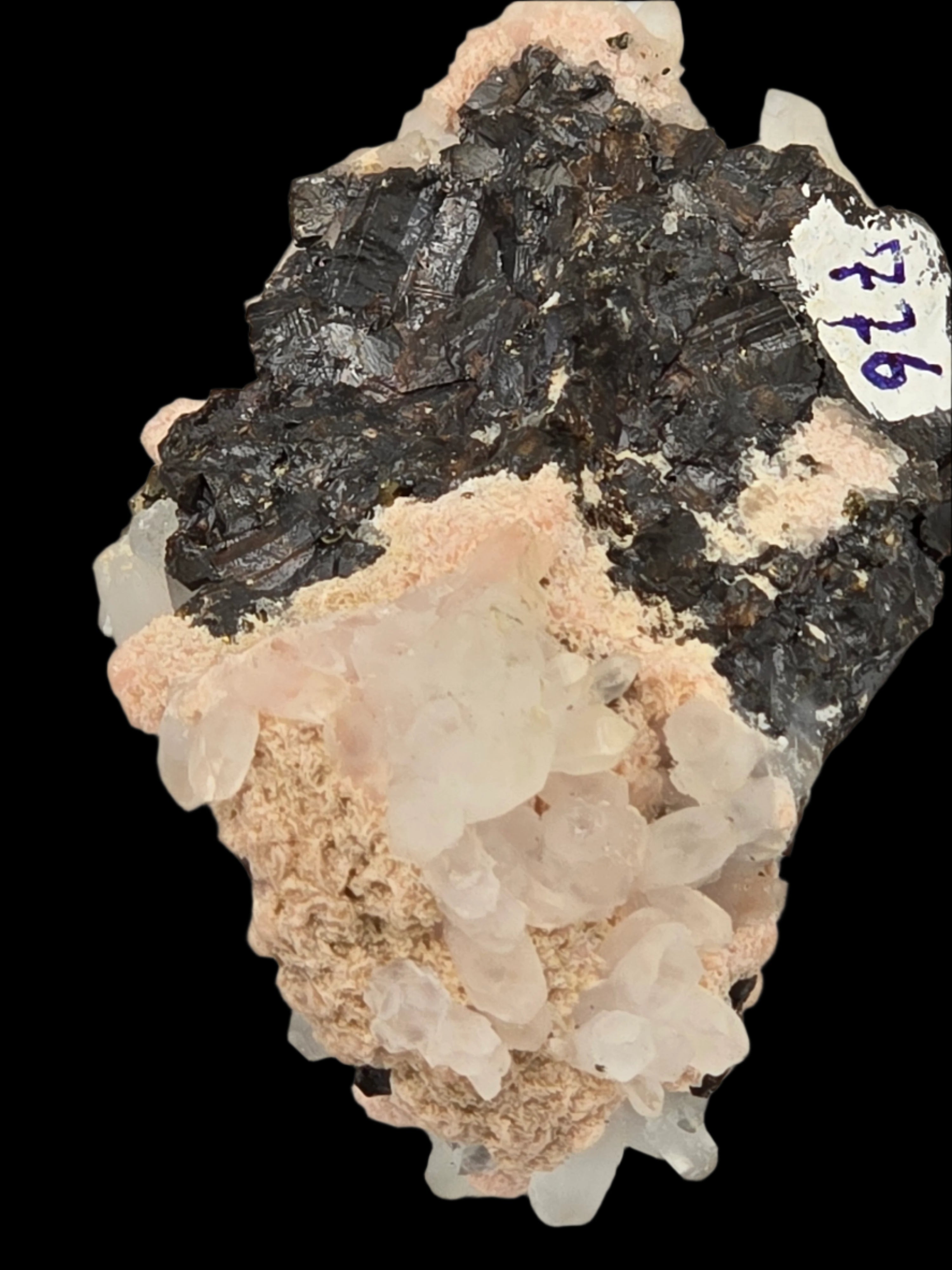 RHODOCHROSITE, CHALCOPYRITE, QUARTZ, SPHALERITE (small cabinet)