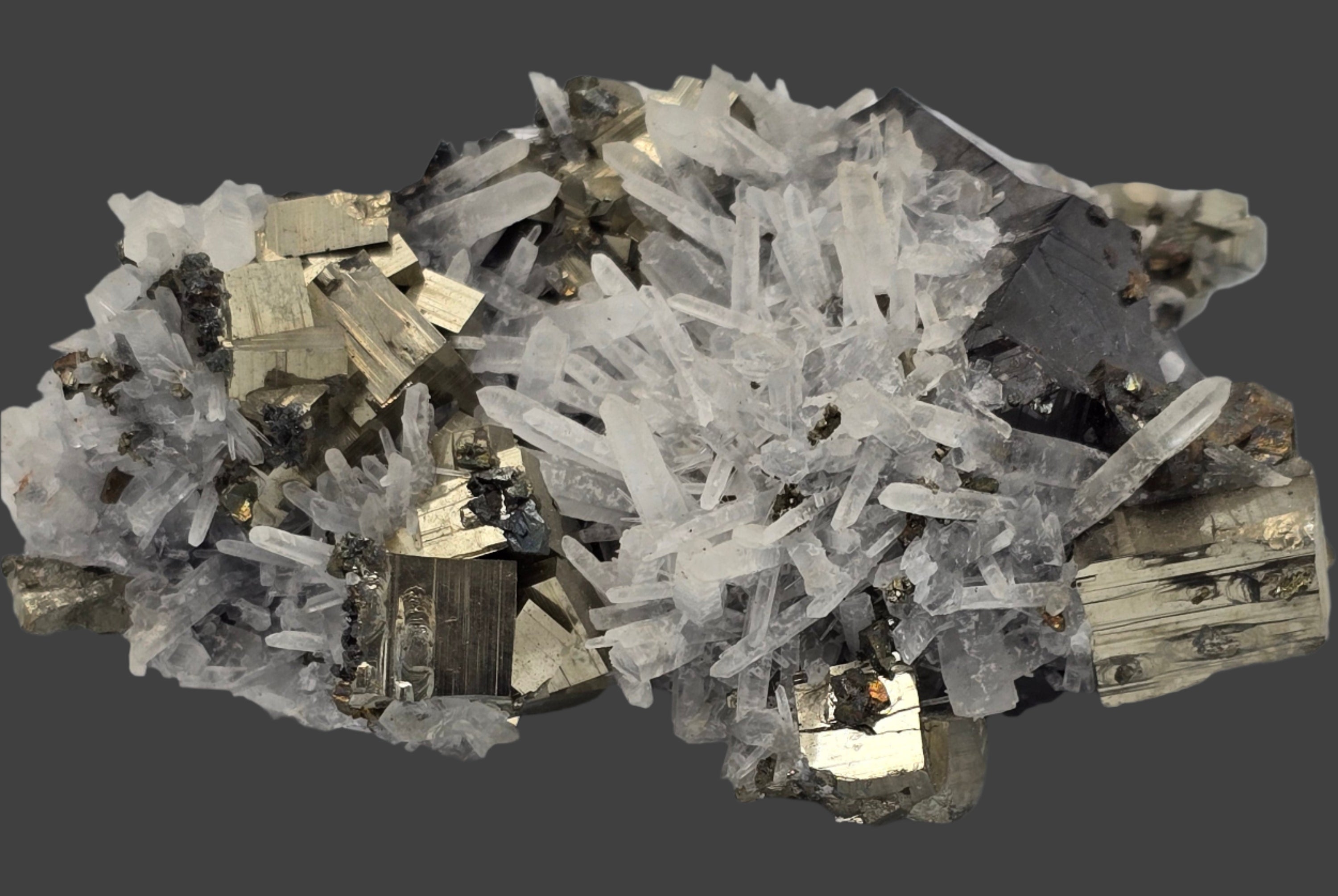 PYRITE, GALENA, QUARTZ (small cabinet)