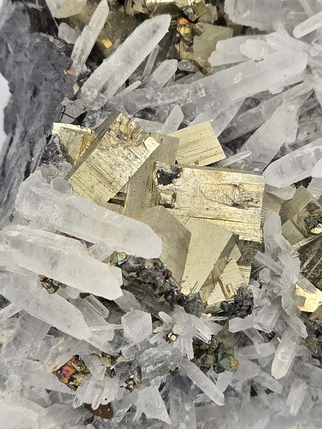 PYRITE, GALENA, QUARTZ, SAN JOSE DE HUAYLLAY DISTR. CERRO DE PASCO PROV PERU (small cabinet)