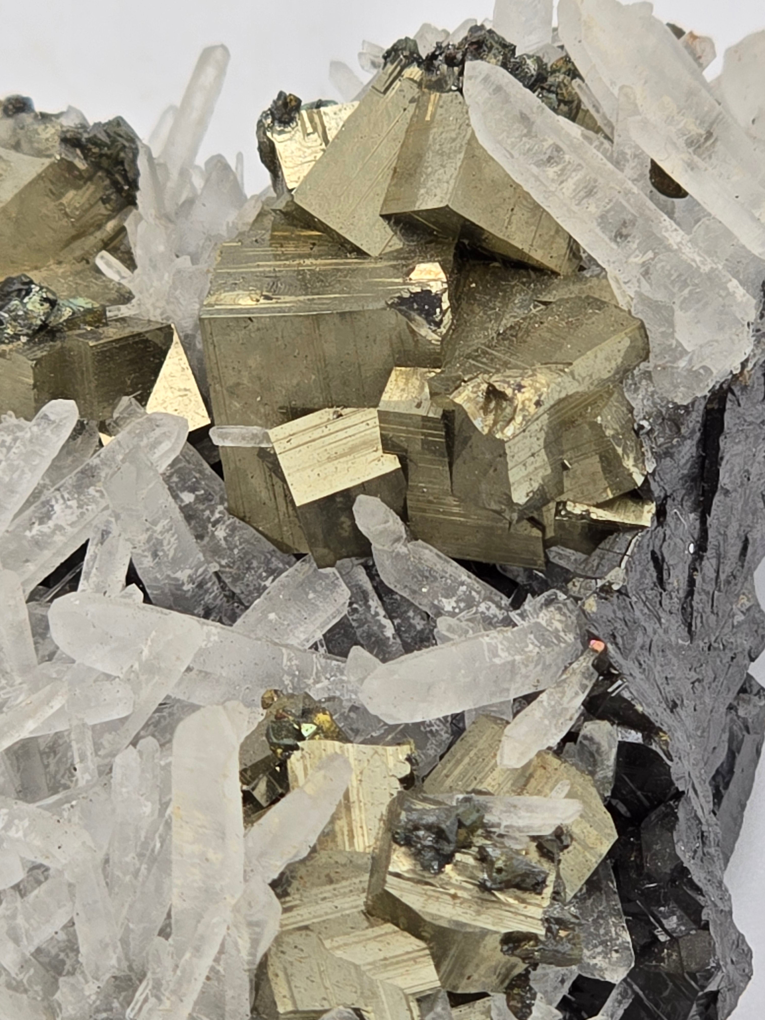 PYRITE, GALENA, QUARTZ, SAN JOSE DE HUAYLLAY DISTR. CERRO DE PASCO PROV PERU (small cabinet)