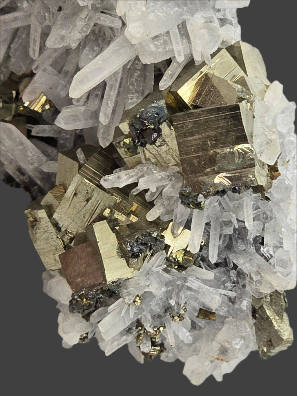 PYRITE, GALENA, QUARTZ, SAN JOSE DE HUAYLLAY DISTR. CERRO DE PASCO PROV PERU (small cabinet)