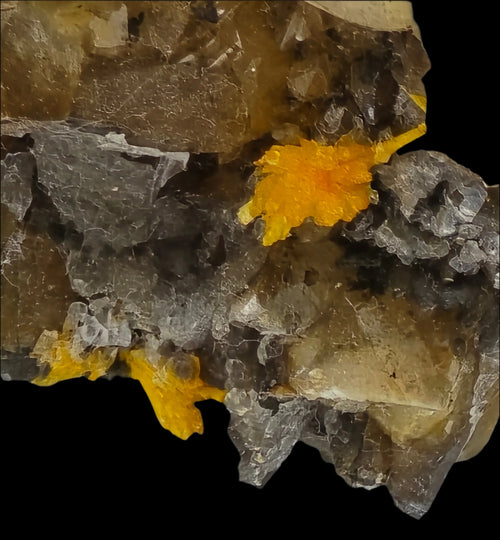 Vibrant yellow sulfur crystals on matrix, mineral specimen for collectors