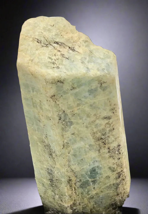 Green Apatite Crystal Specimen from Madagascar, natural mineral with inclusions, collectible geological specimen